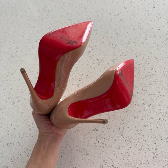 Christian Louboutin Nude Patent Leather Heels - Picture 9 of 10